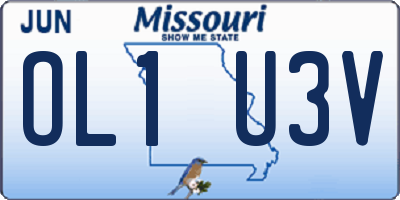 MO license plate OL1U3V