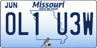 MO license plate OL1U3W