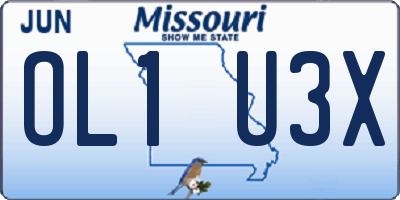 MO license plate OL1U3X