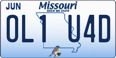 MO license plate OL1U4D