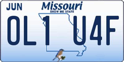 MO license plate OL1U4F