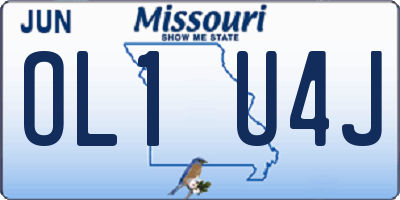 MO license plate OL1U4J