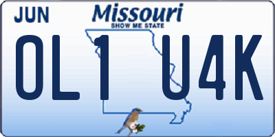MO license plate OL1U4K