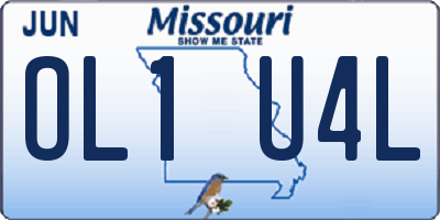 MO license plate OL1U4L