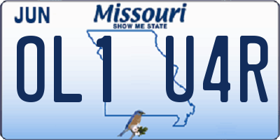 MO license plate OL1U4R