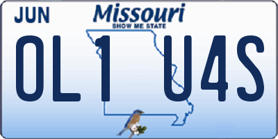 MO license plate OL1U4S