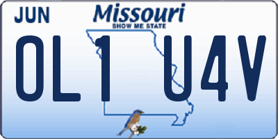MO license plate OL1U4V
