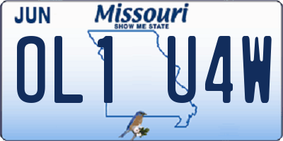 MO license plate OL1U4W