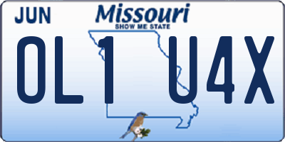 MO license plate OL1U4X