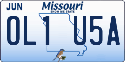 MO license plate OL1U5A