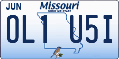 MO license plate OL1U5I