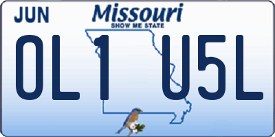 MO license plate OL1U5L