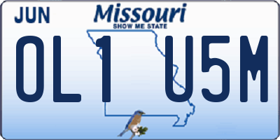 MO license plate OL1U5M
