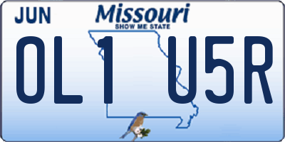 MO license plate OL1U5R