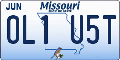 MO license plate OL1U5T