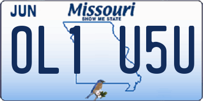 MO license plate OL1U5U
