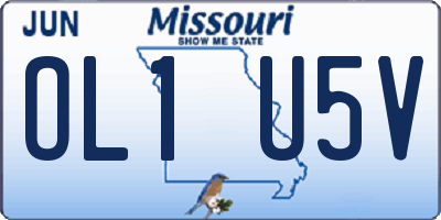MO license plate OL1U5V