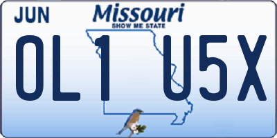 MO license plate OL1U5X