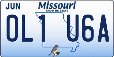 MO license plate OL1U6A