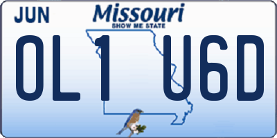 MO license plate OL1U6D