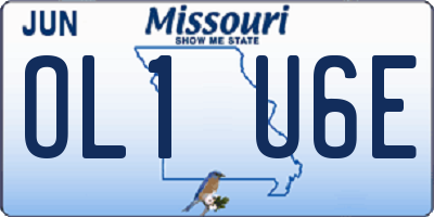 MO license plate OL1U6E