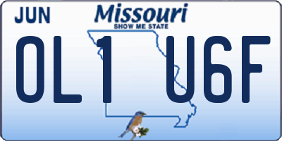MO license plate OL1U6F