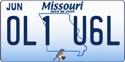 MO license plate OL1U6L