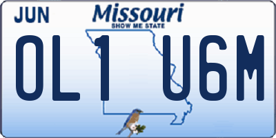 MO license plate OL1U6M