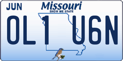 MO license plate OL1U6N