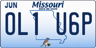 MO license plate OL1U6P