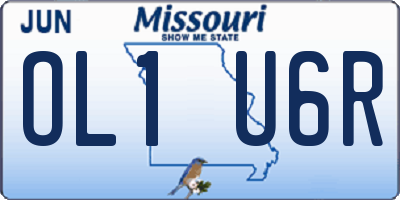 MO license plate OL1U6R