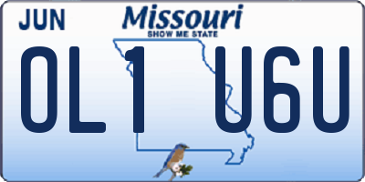 MO license plate OL1U6U