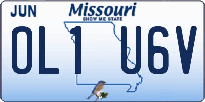 MO license plate OL1U6V