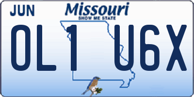 MO license plate OL1U6X