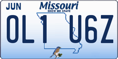 MO license plate OL1U6Z