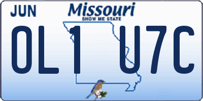 MO license plate OL1U7C
