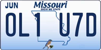 MO license plate OL1U7D