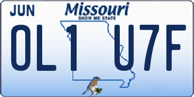 MO license plate OL1U7F