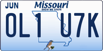 MO license plate OL1U7K