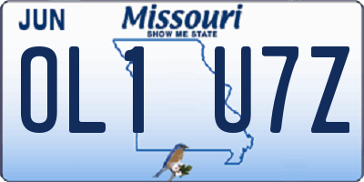 MO license plate OL1U7Z