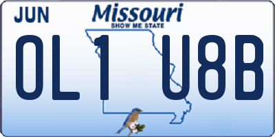 MO license plate OL1U8B