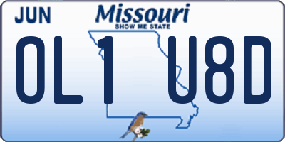 MO license plate OL1U8D