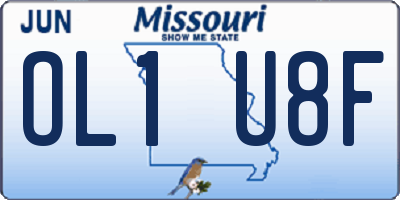 MO license plate OL1U8F