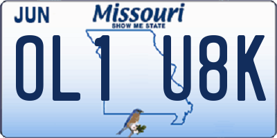 MO license plate OL1U8K
