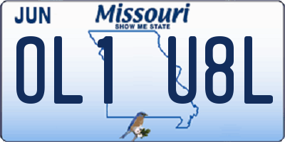 MO license plate OL1U8L