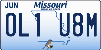 MO license plate OL1U8M