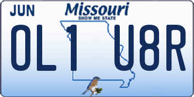 MO license plate OL1U8R