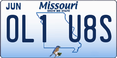 MO license plate OL1U8S