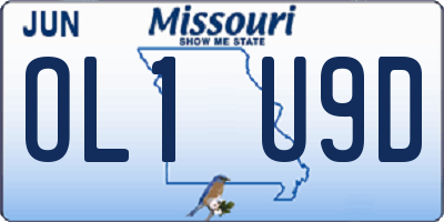 MO license plate OL1U9D