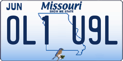 MO license plate OL1U9L
